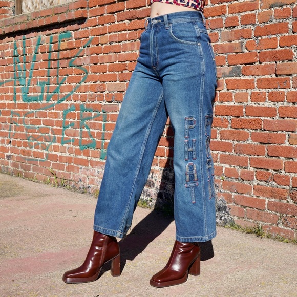 Vintage 90s Phat Farm High Waisted Wide Leg Jeans - Picture 1 of 8